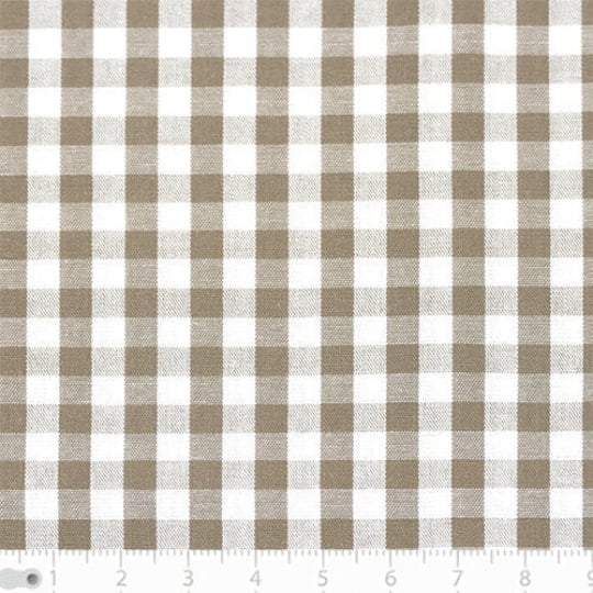 Tecido Camisaria Tricoline Fio 40 - Fio Tinto - Vichy Xadrez G - Fendi - 100% Algodão - Milfios Tecidos
