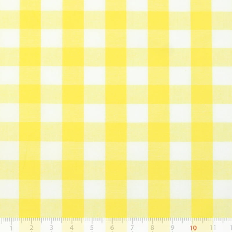 Tecido Camisaria Tricoline Fio 40 - Fio Tinto - Vichy Xadrez GG - Amarelo - 100% Algodão - Milfios Tecidos