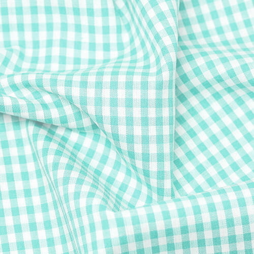 Tecido Camisaria Tricoline Fio 40 - Fio Tinto - Vichy Xadrez M - Acqua - 100% Algodão - Milfios Tecidos