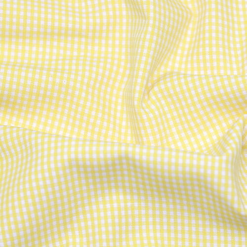 Tecido Camisaria Tricoline Fio 40 - Fio Tinto - Vichy Xadrez P - Amarelo - 100% Algodão     - Milfios Tecidos