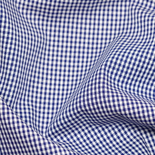 Tecido Camisaria Tricoline Fio 40 - Fio Tinto - Vichy Xadrez P - Azul Marinho - 100% Algodão      - Milfios Tecidos