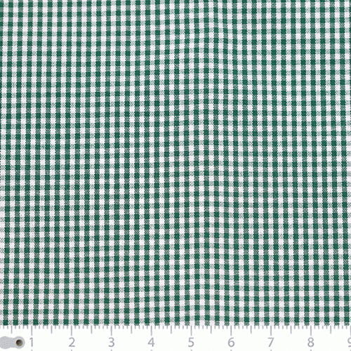 Tecido Camisaria Tricoline Fio 40 - Fio Tinto - Vichy Xadrez P - Verde - 100% Algodão   - Milfios Tecidos