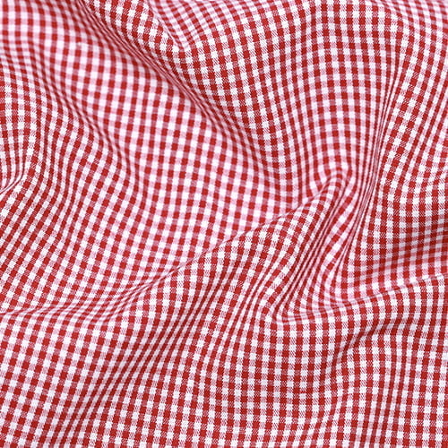 Tecido Camisaria Tricoline Fio 40 - Fio Tinto - Vichy Xadrez P - Vermelho - 100% Algodão     - Milfios Tecidos