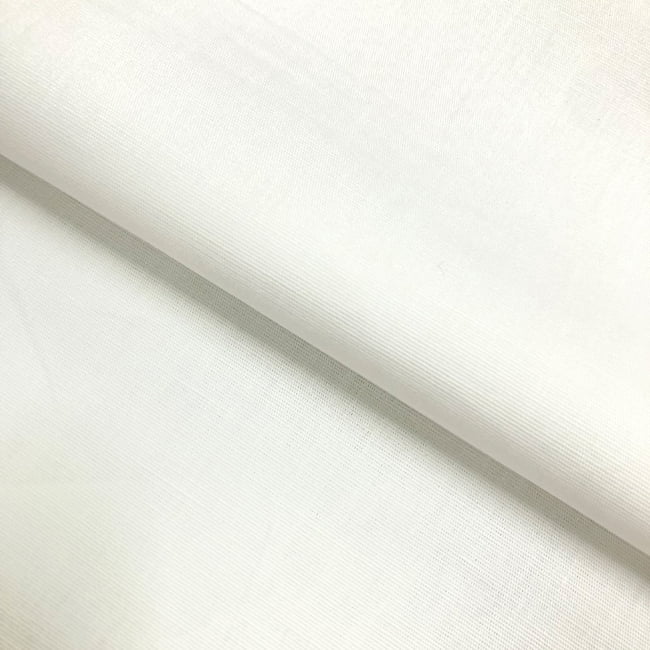 Tecido Camisaria Tricoline Fio 40 Liso - Branco  - 97% Algodão + 3% Elastano - Milfios Tecidos