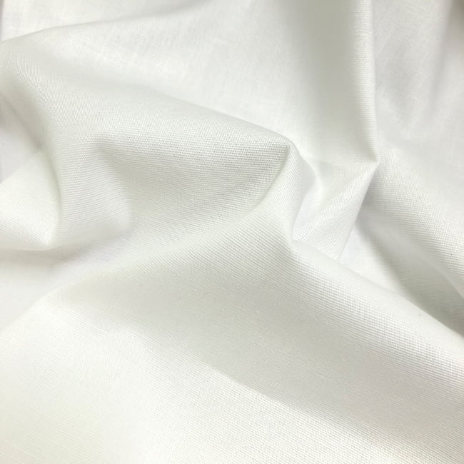 Tecido Camisaria Tricoline Fio 40 Liso - Branco  - 97% Algodão + 3% Elastano - Milfios Tecidos