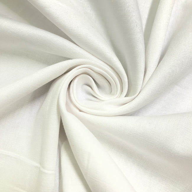 Tecido Camisaria Tricoline Fio 40 Liso - Branco  - 97% Algodão + 3% Elastano - Milfios Tecidos