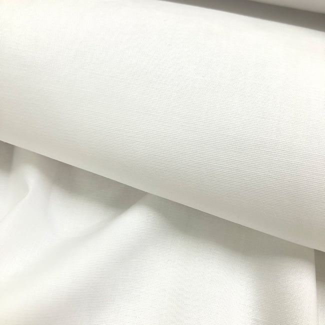 Tecido Camisaria Tricoline Fio 40 Liso - Branco  - 97% Algodão + 3% Elastano - Milfios Tecidos