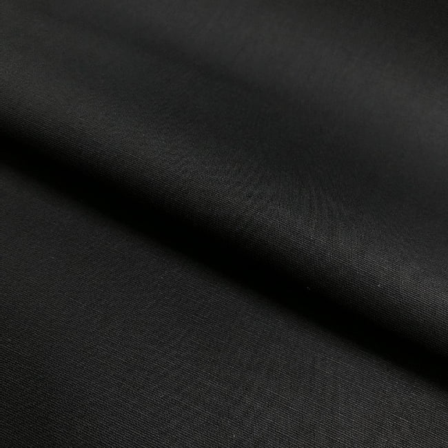Tecido Camisaria Tricoline Fio 40 Liso - Preto  - 97% Algodão + 3% Elastano - Milfios Tecidos