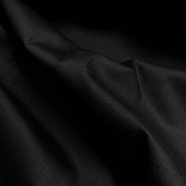 Tecido Camisaria Tricoline Fio 40 Liso - Preto  - 97% Algodão + 3% Elastano - Milfios Tecidos