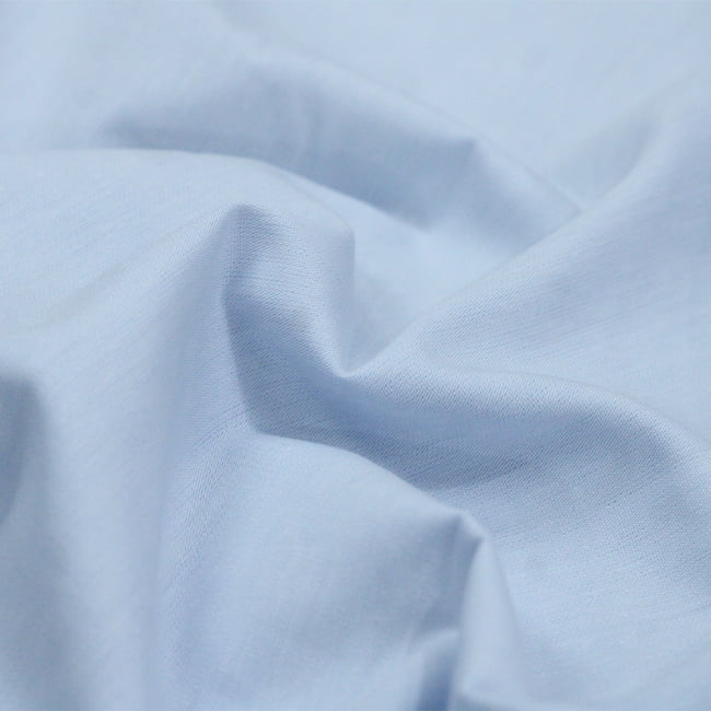 Tecido Camisaria Tricoline Fio 40  - Oxford 03 - Liso - Azul Claro - 100% Algodão - Milfios Tecidos