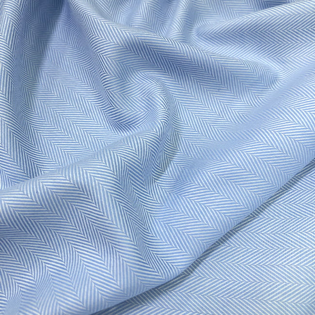 Tecido Camisaria Tricoline Fio 50 - Hórus 02 - Azul Claro - Maquinetado - 100% Algodão - Milfios Tecidos