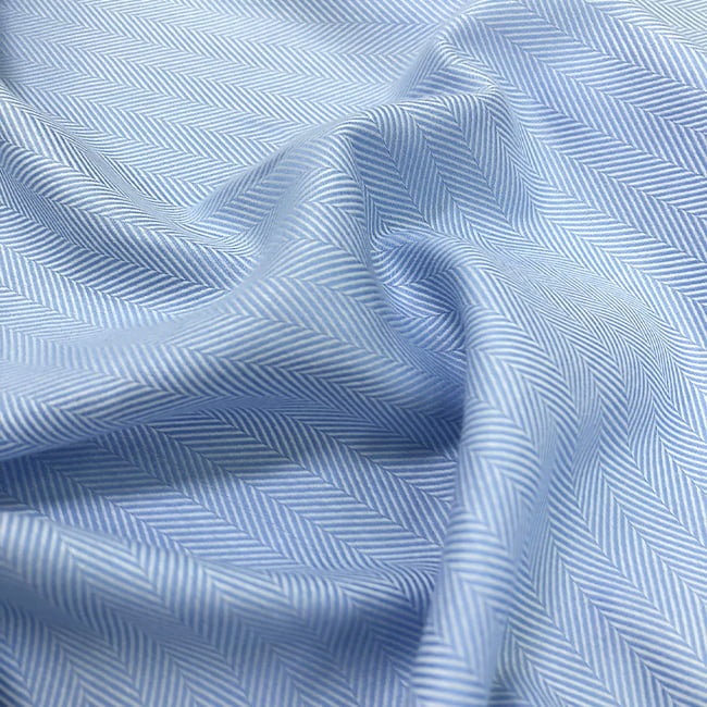 Tecido Camisaria Tricoline Fio 50 - Hórus 02 - Azul Claro - Maquinetado - 100% Algodão - Milfios Tecidos