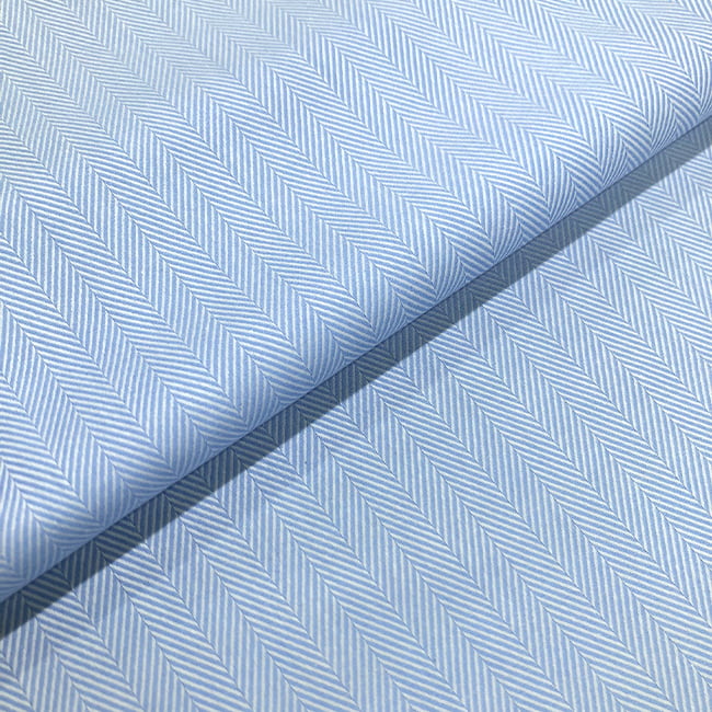 Tecido Camisaria Tricoline Fio 50 - Hórus 02 - Azul Claro - Maquinetado - 100% Algodão - Milfios Tecidos