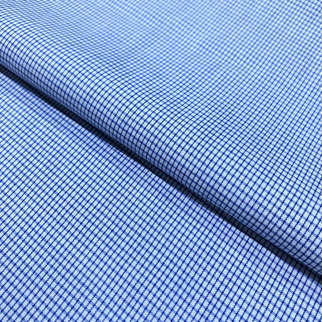 Tecido Camisaria Tricoline Fio 60 - Alexandria 296 Xadrez Royal - Fundo Azul Suave - 100% Algodão - Milfios Tecidos