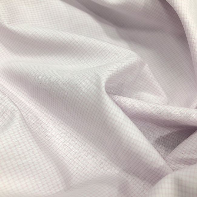 Tecido Camisaria Tricoline Fio 60 - Alexandria 283 Xadrez Rosa Suave - 100% Algodão - Milfios Tecidos