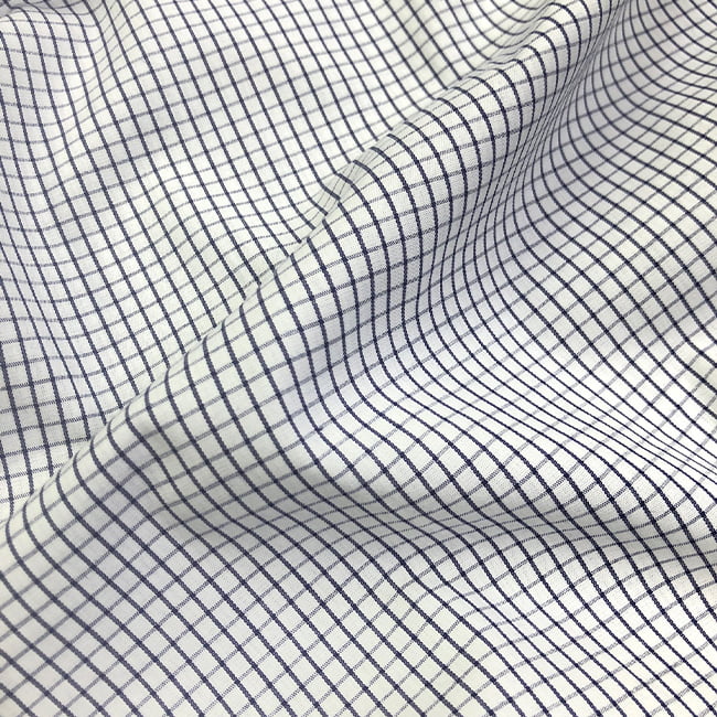 Tecido Camisaria Tricoline Fio 60 - Alexandria 304 - Xadrez G Marinho - 100% Algodão - Milfios Tecidos