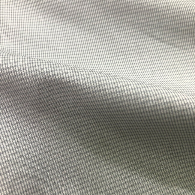 Tecido Camisaria Tricoline Fio 60 - Alexandria 321 - Xadrez P Cinza - Fundo Cinza Claro - 100% Algodão - Milfios Tecidos