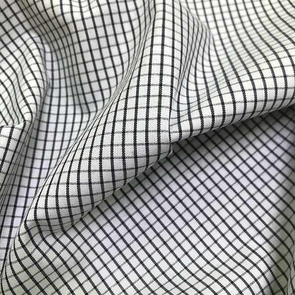 Tecido Camisaria Tricoline Fio 60 - Alexandria 327 - Xadrez M Azul Noite - Fundo Branco - 100% Algodão - Milfios Tecidos