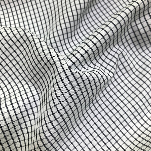 Tecido Camisaria Tricoline Fio 60 - Alexandria 327 - Xadrez M Azul Noite - Fundo Branco - 100% Algodão - Milfios Tecidos