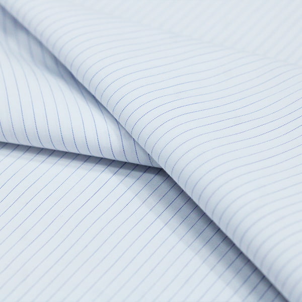 Tecido Tricoline Camisaria Fio 60 - Ravel 01 - Listra M - Azul Royal - 100% Algodão - Milfios Tecidos