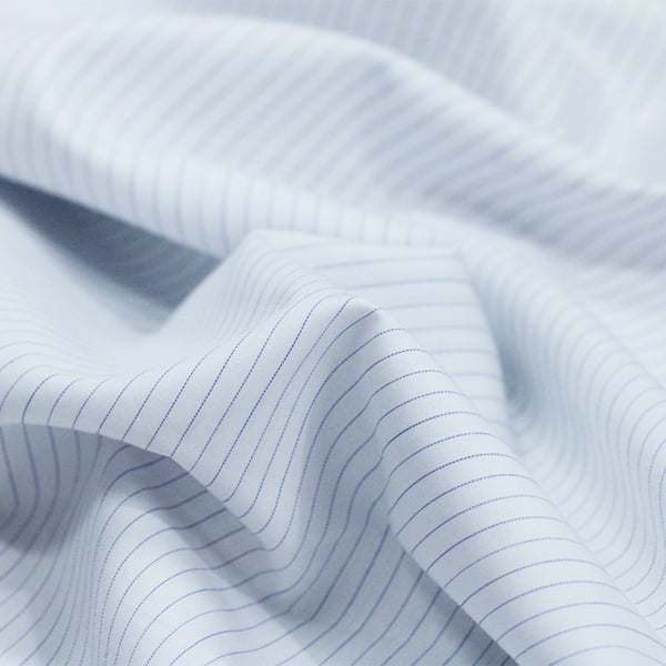 Tecido Tricoline Camisaria Fio 60 - Ravel 01 - Listra M - Azul Royal - 100% Algodão - Milfios Tecidos