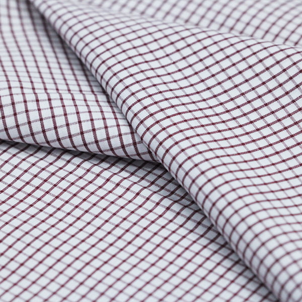 Tecido Tricoline Camisaria Fio 60 - Ravel 02 - Xadrez M - Vermelho - 100% Algodão - Milfios Tecidos