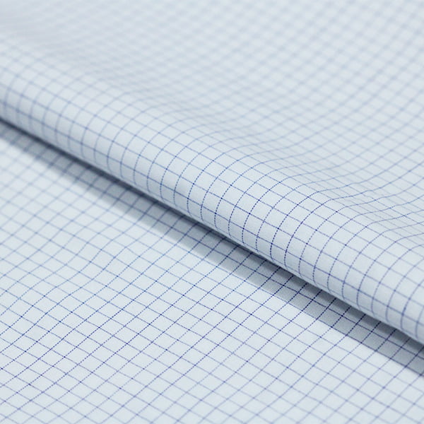 Tecido Tricoline Camisaria Fio 60 - Ravel 04 - Xadrez M - Azul Royal - 100% Algodão - Milfios Tecidos