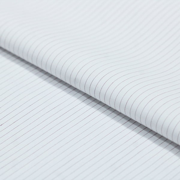 Tecido Tricoline Camisaria Fio 60 - Ravel 05 - Listra M - Vermelho - 100% Algodão - Milfios Tecidos