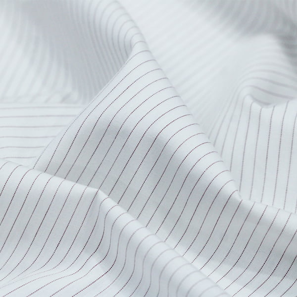 Tecido Tricoline Camisaria Fio 60 - Ravel 05 - Listra M - Vermelho - 100% Algodão - Milfios Tecidos