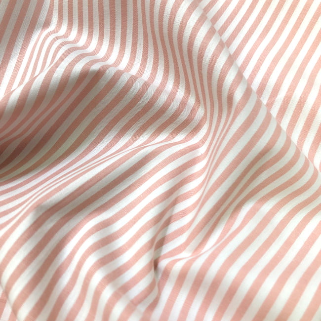 Tecido Tricoline Fio 40 - FT Listra  M - Blush - 100% Algodão - Milfios Tecidos