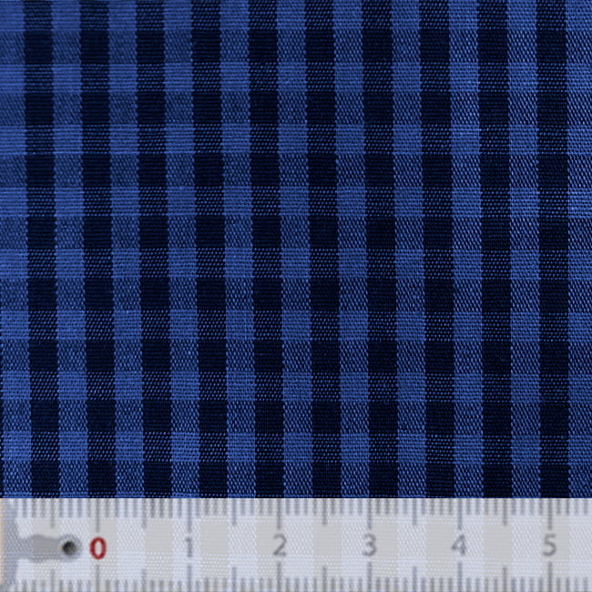 Tecido Tricoline Fio 40 - FT Xadrez  M - Azul - 100% Algodão - Milfios Tecidos