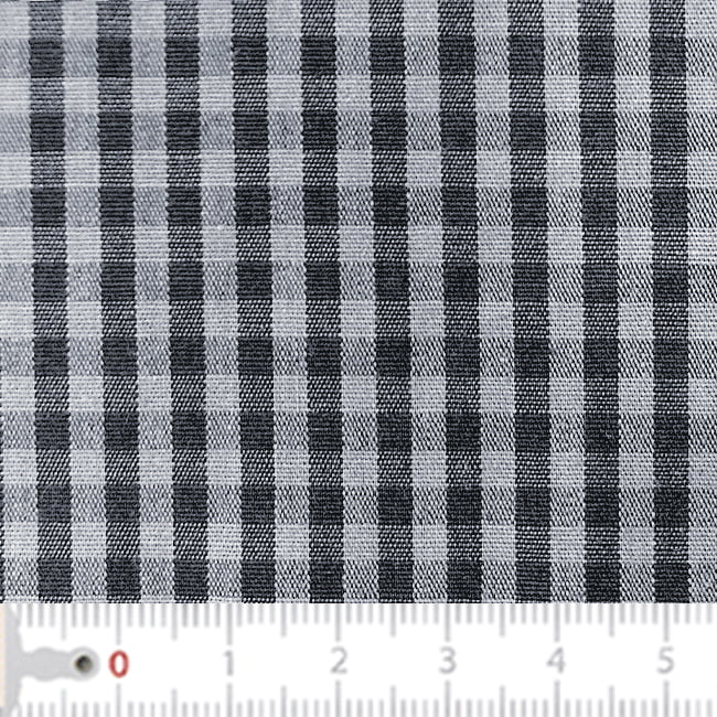 Tecido Tricoline Fio 40 - FT Xadrez  M - Cinza - 100% Algodão - Milfios Tecidos