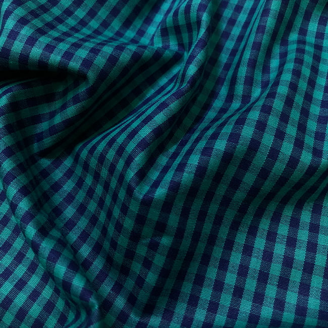 Tecido Tricoline Fio 40 - FT Xadrez  M - Verde e Azul - 100% Algodão - Milfios Tecidos