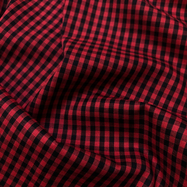 Tecido Tricoline Fio 40 - FT Xadrez  M - Vermelho - 100% Algodão - Milfios Tecidos