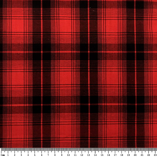 Tecido Tricoline Fio 40 - FT Xadrez Texas 01 Vermelho e Preto - 100% Algodão - Milfios Tecidos