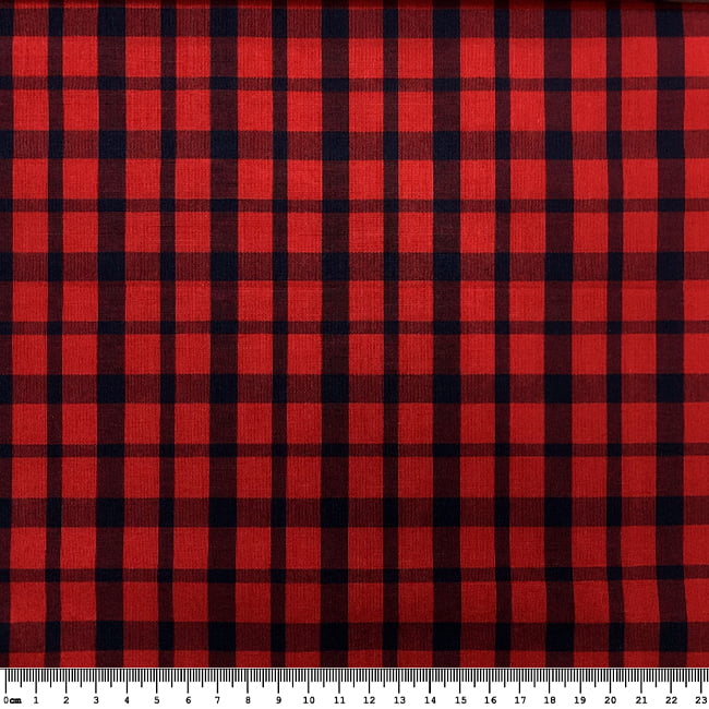 Tecido Tricoline Fio 40 - FT Xadrez Texas 02 Vermelho e Marinho - 100% Algodão - Milfios Tecidos