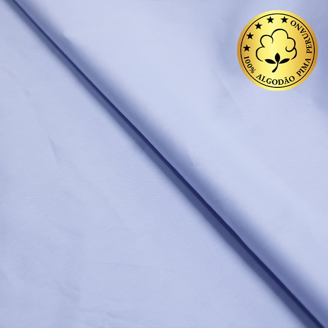 Tecido Camisaria fio 100 Liso - Cividale 02 Celeste - 100% Algodão Pima - Milfios Tecidos