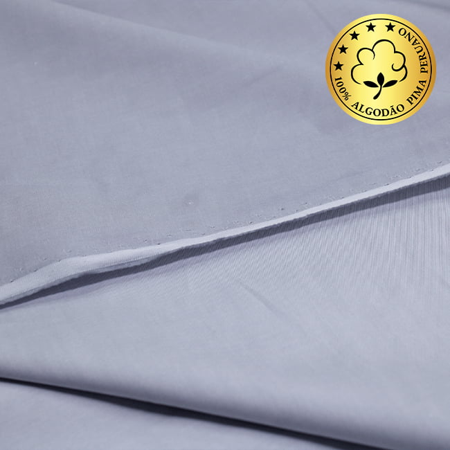 Tecido Camisaria fio 100 Liso - Cividale 03 Cinza Pérola - 100% Algodão Pima - Milfios Tecidos