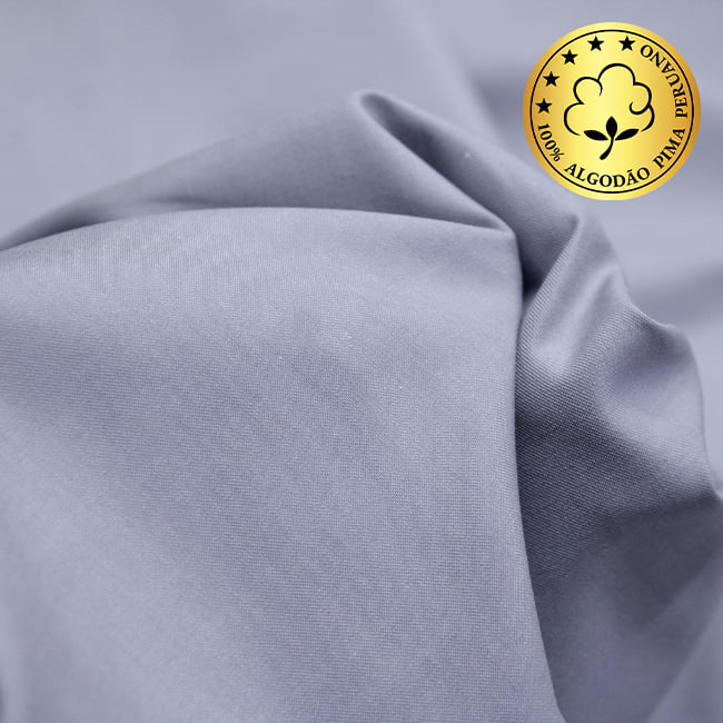 Tecido Camisaria fio 100 Liso - Cividale 03 Cinza Pérola - 100% Algodão Pima - Milfios Tecidos