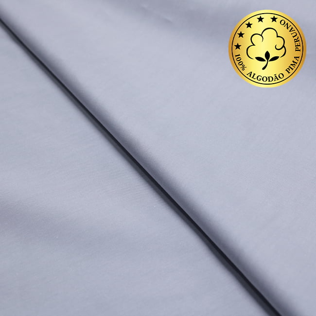 Tecido Camisaria fio 100 Liso - Cividale 03 Cinza Pérola - 100% Algodão Pima - Milfios Tecidos