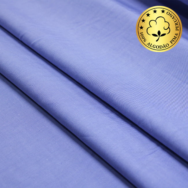 Tecido Camisaria fio 100 Liso - Cividale 04 Azzurro - 100% Algodão Pima - Milfios Tecidos
