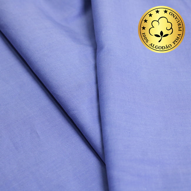 Tecido Camisaria fio 100 Liso - Cividale 04 Azzurro - 100% Algodão Pima - Milfios Tecidos
