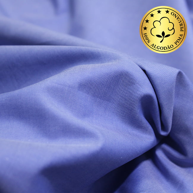 Tecido Camisaria fio 100 Liso - Cividale 04 Azzurro - 100% Algodão Pima - Milfios Tecidos