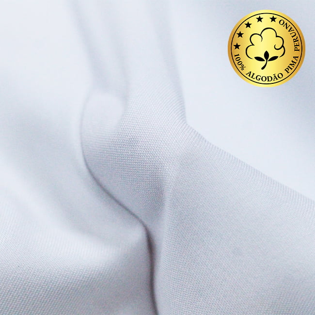 Tecido Camisaria fio 120 Liso - Catania 01 Branco - 100% Algodão Pima - Milfios Tecidos
