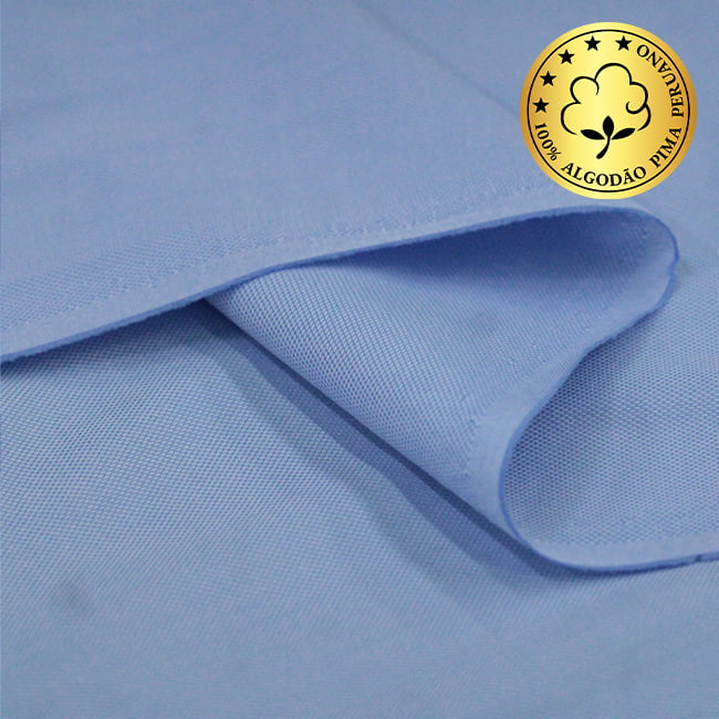 Tecido Camisaria fio 120 Maquinetado - AIR Verona Oxford 03 Azzurro - 100% Algodão Pima - Milfios Tecidos