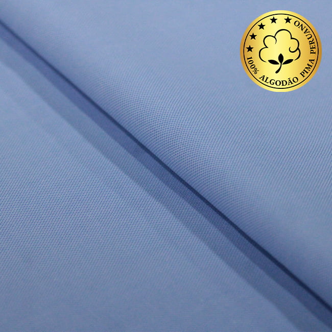 Tecido Camisaria fio 120 Maquinetado - AIR Verona Oxford 03 Azzurro - 100% Algodão Pima - Milfios Tecidos