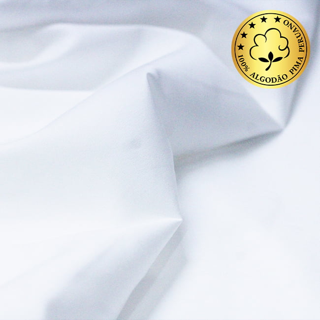 Tecido Camisaria fio 50 Liso - Pisa 01 Branco - 30% Bambu + 70% Algodão Pima - Milfios Tecidos