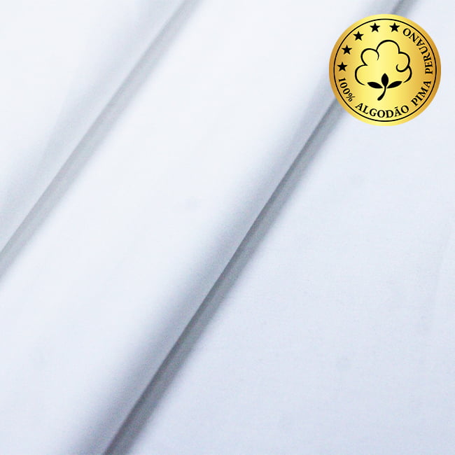 Tecido Camisaria fio 50 Liso - Pisa 01 Branco - 30% Bambu + 70% Algodão Pima - Milfios Tecidos