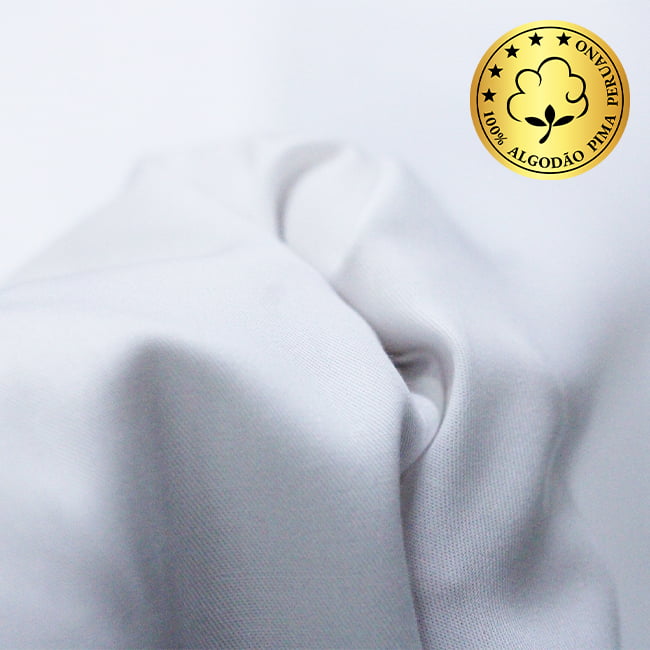 Tecido Camisaria fio 50 Liso - Pisa 01 Branco - 30% Bambu + 70% Algodão Pima - Milfios Tecidos
