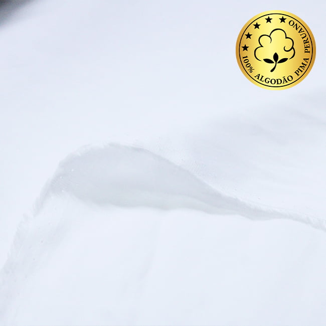 Tecido Camisaria fio 50 Liso - Pisa 01 Branco - 30% Bambu + 70% Algodão Pima - Milfios Tecidos